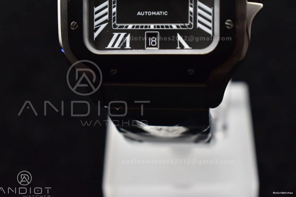 1:1 Santos Bezel 3KF Black Cartier 1049 40mm MIYOTA on Best SS Bracelet White SS Edition NewStyle Dial de 0408